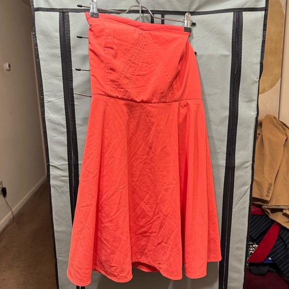 Coral strapless y2k floral summer flowey dress - Picture 1 of 1